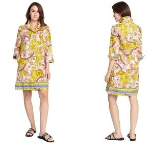 HINSON WU aileen 3/4 sleeve versailles print dress in soft pink multi SzXL